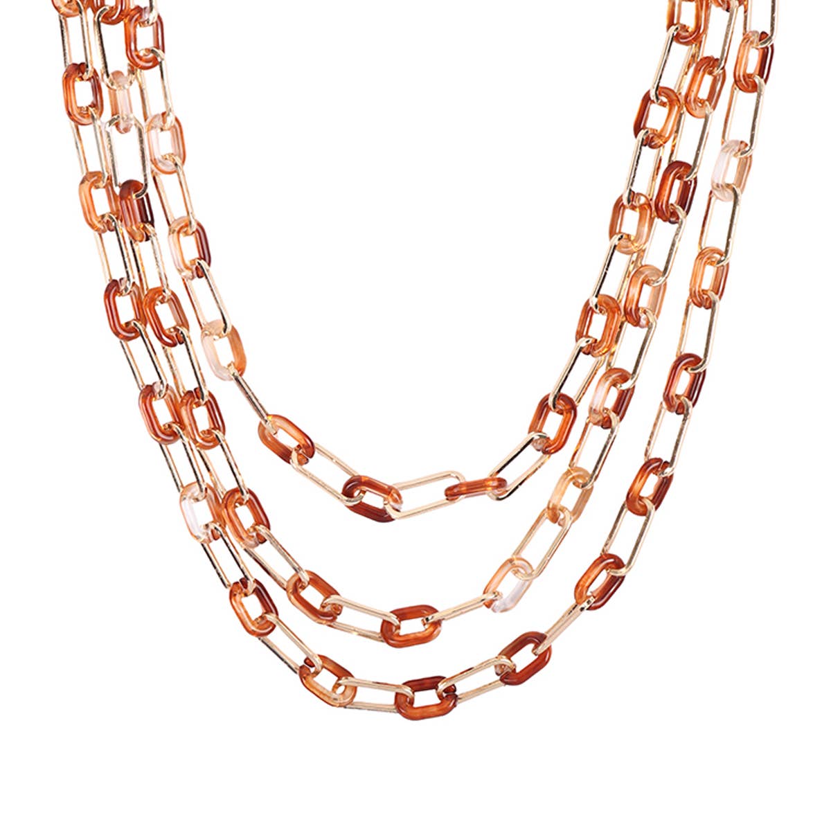 Acrylic and Metal Layered Statement Necklace