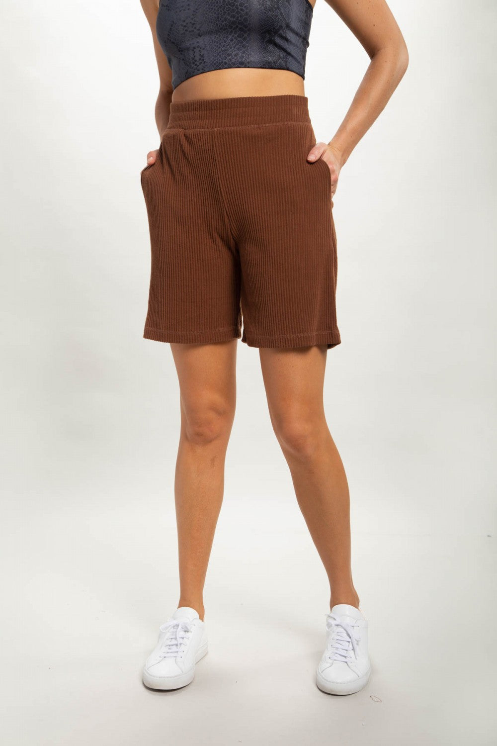 Mono B Ribbed Pullover with Notched Neckline, Chill Lounge Pants, or Chill Lounge Shorts Separates