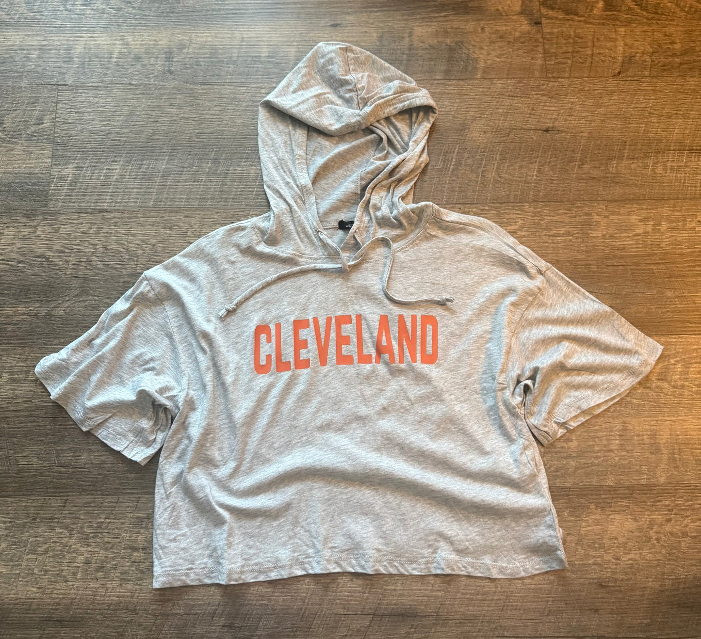 Cleveland Crop Short Sleeve Hoodie (2 Colors)