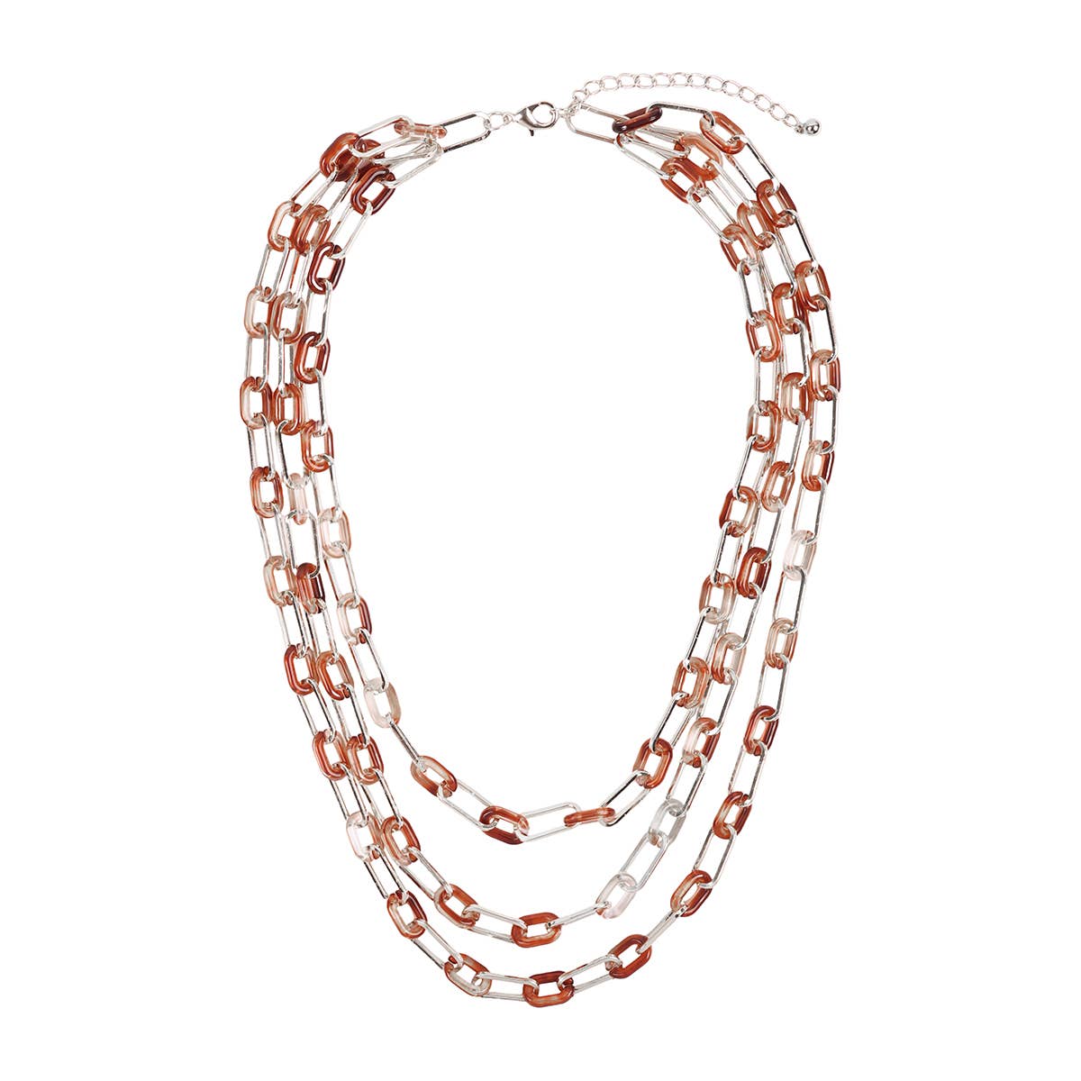 Acrylic and Metal Layered Statement Necklace