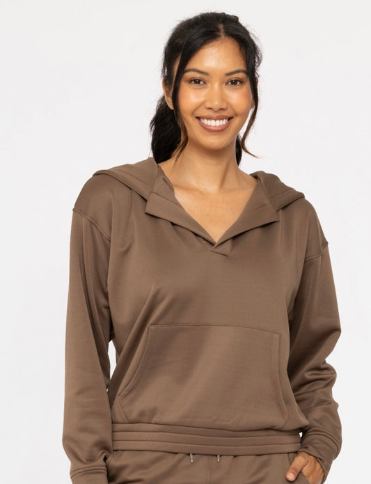 Mono B Elevated Pullover Henley Hoodie