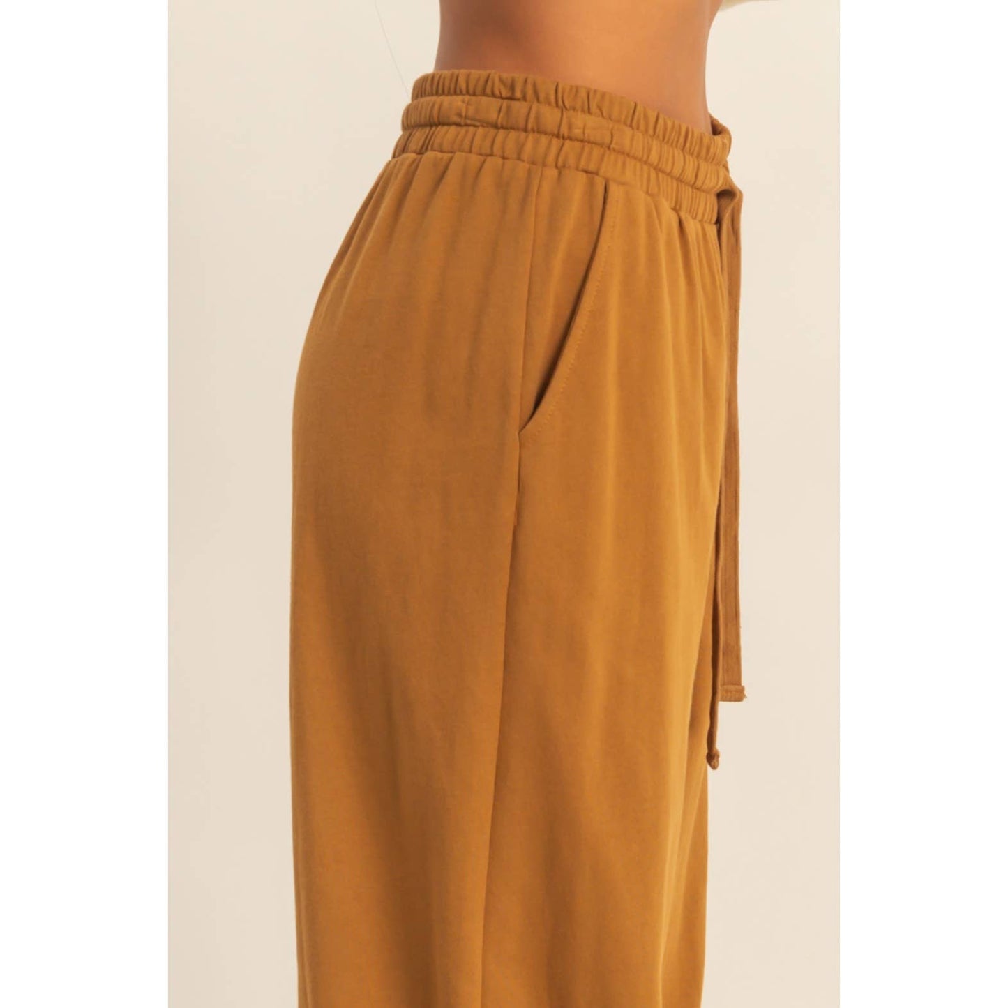 Drawstring High-Waisted Pants