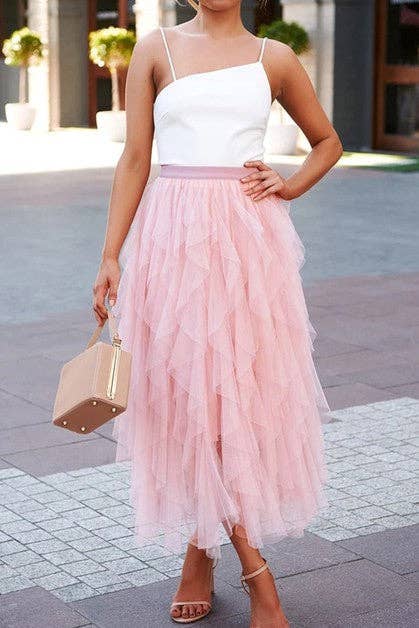 A-Line Long Tulle Skirt (2 Colors)