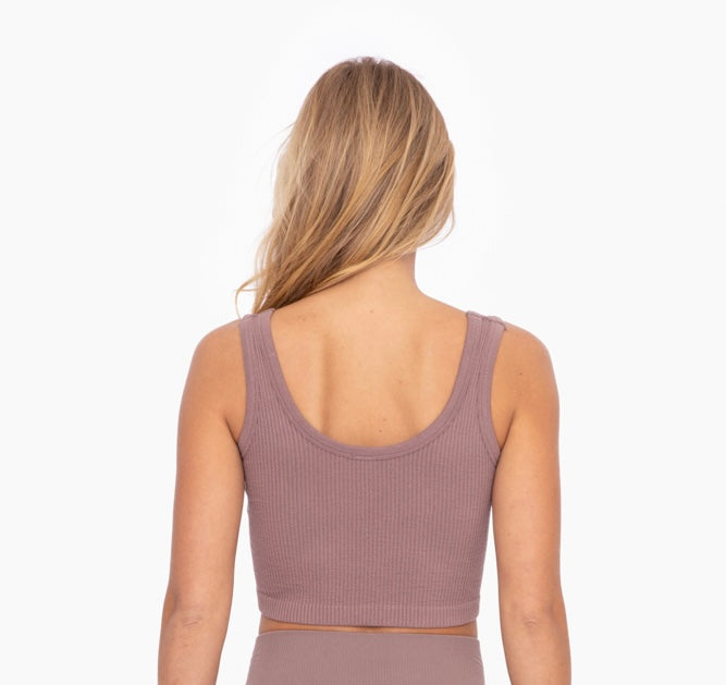 Mono B Ribbed Seamless Cropped Tank Top (2 Colors)