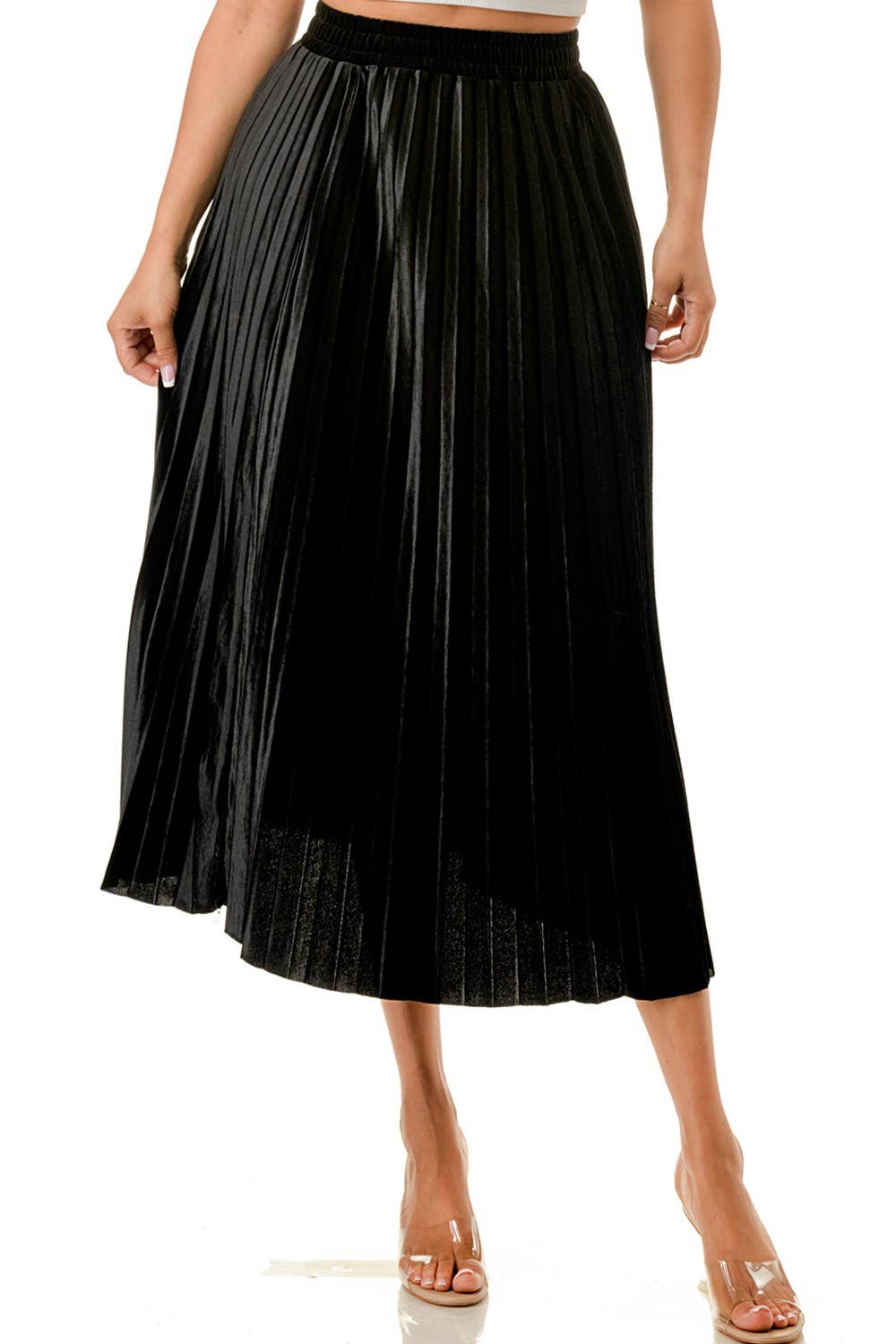 Velour Pleated Skirt