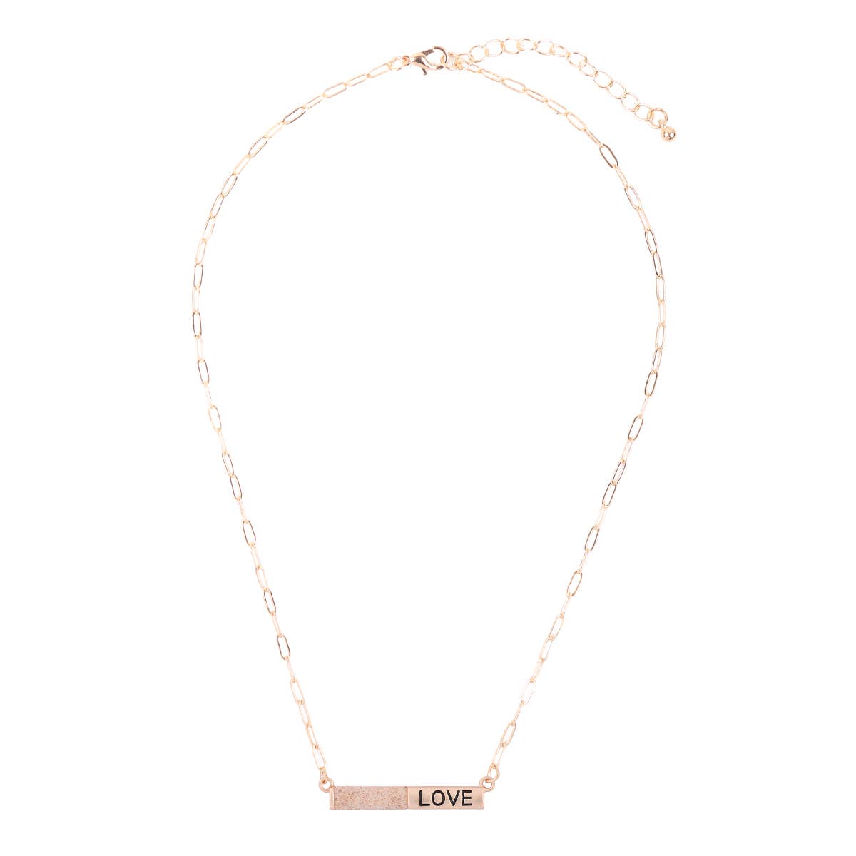 "LOVE" Half Natural Stone Half Metal Necklace