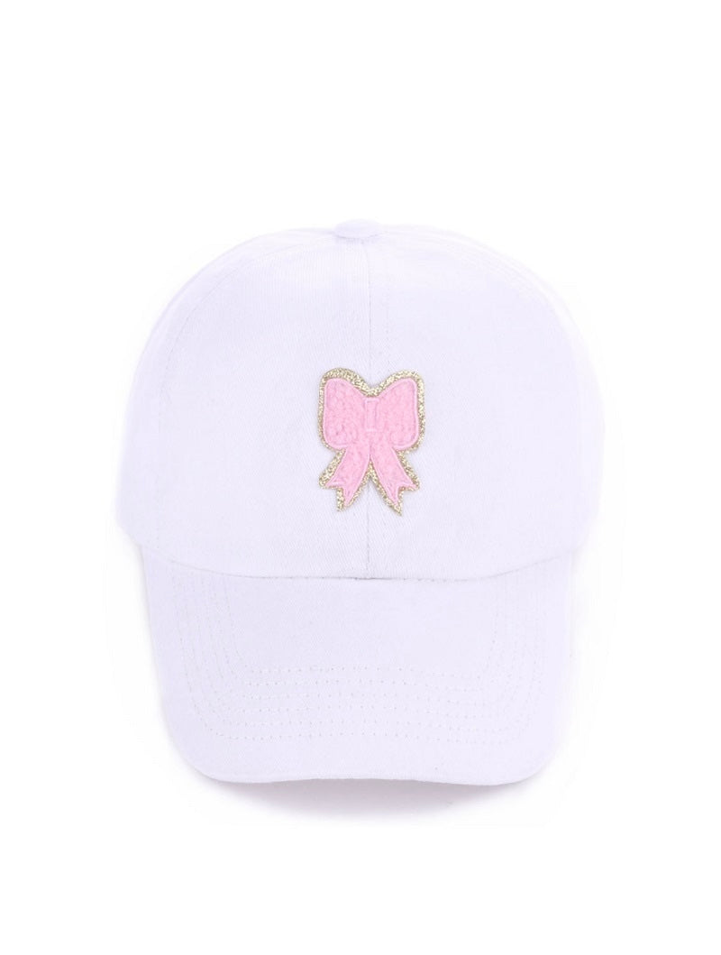 Ribbon Bow Chenille Patch Baseball Cap