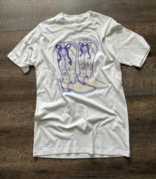 Toile Cowboy Boot Tee