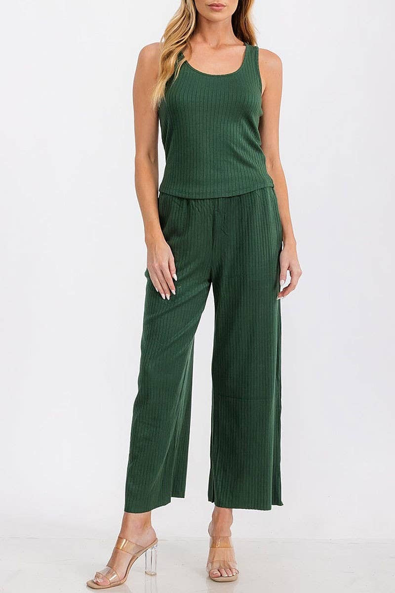 Ribbed Cardigan Loungewear Set (3 Piece Set)