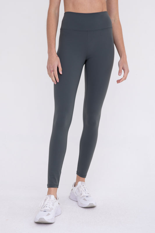 Mono B Nylon Blend Essential Solid Leggings