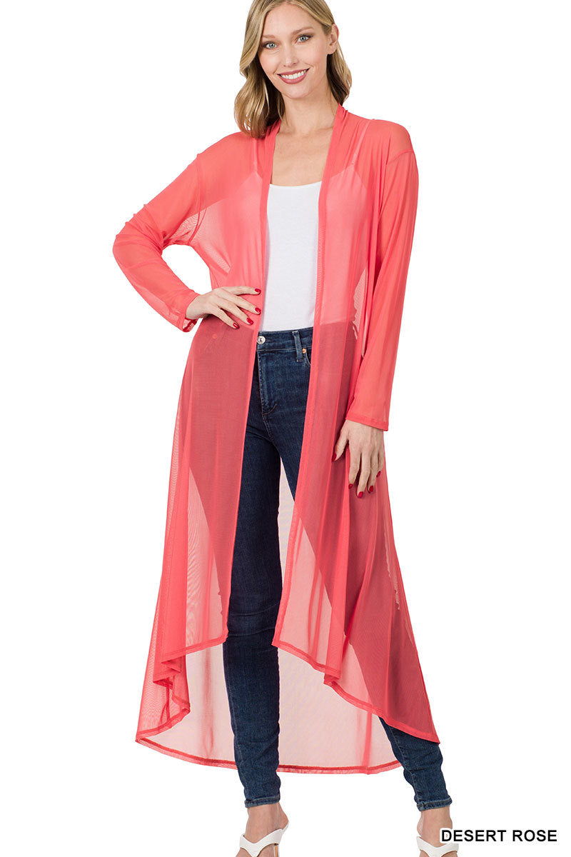 Zenana Mesh Open Front Cardigan (2 Colors)
