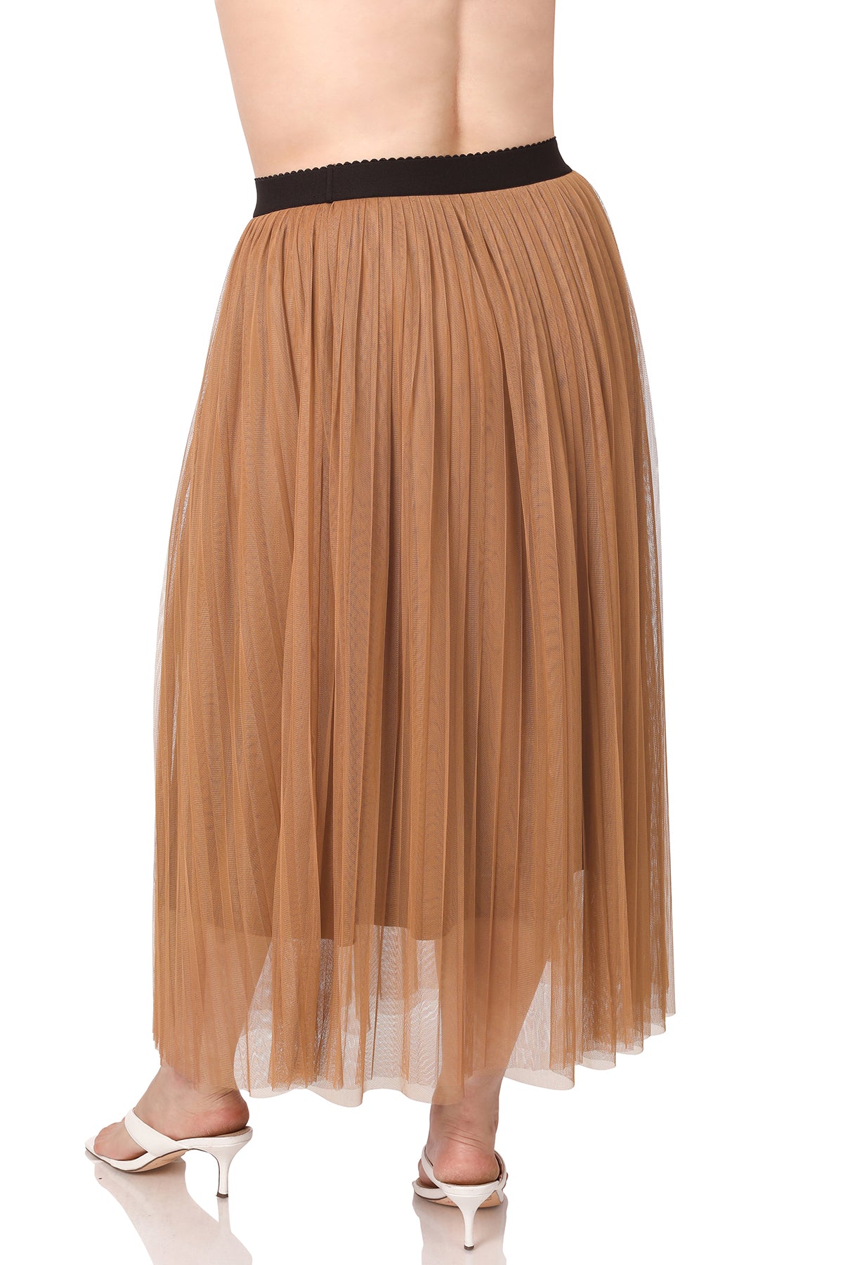 Zenana Mesh Pleated Skirt (2 Colors - Curvy Size)