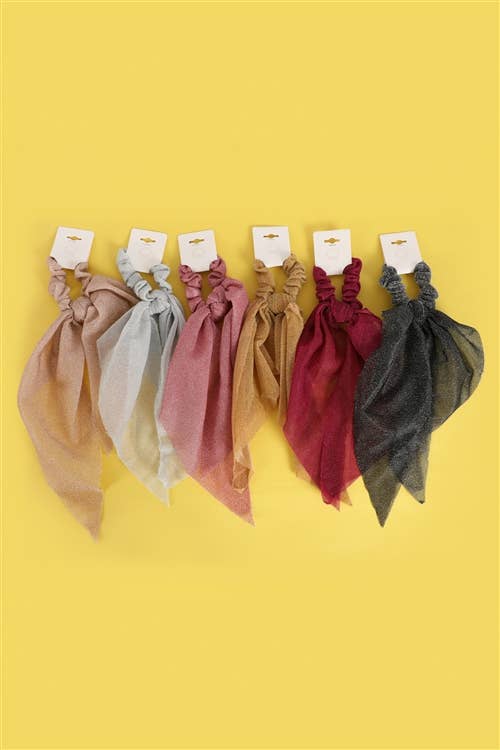 Glitter Scrunchie Scarf Hair Accessory (6 Colors)