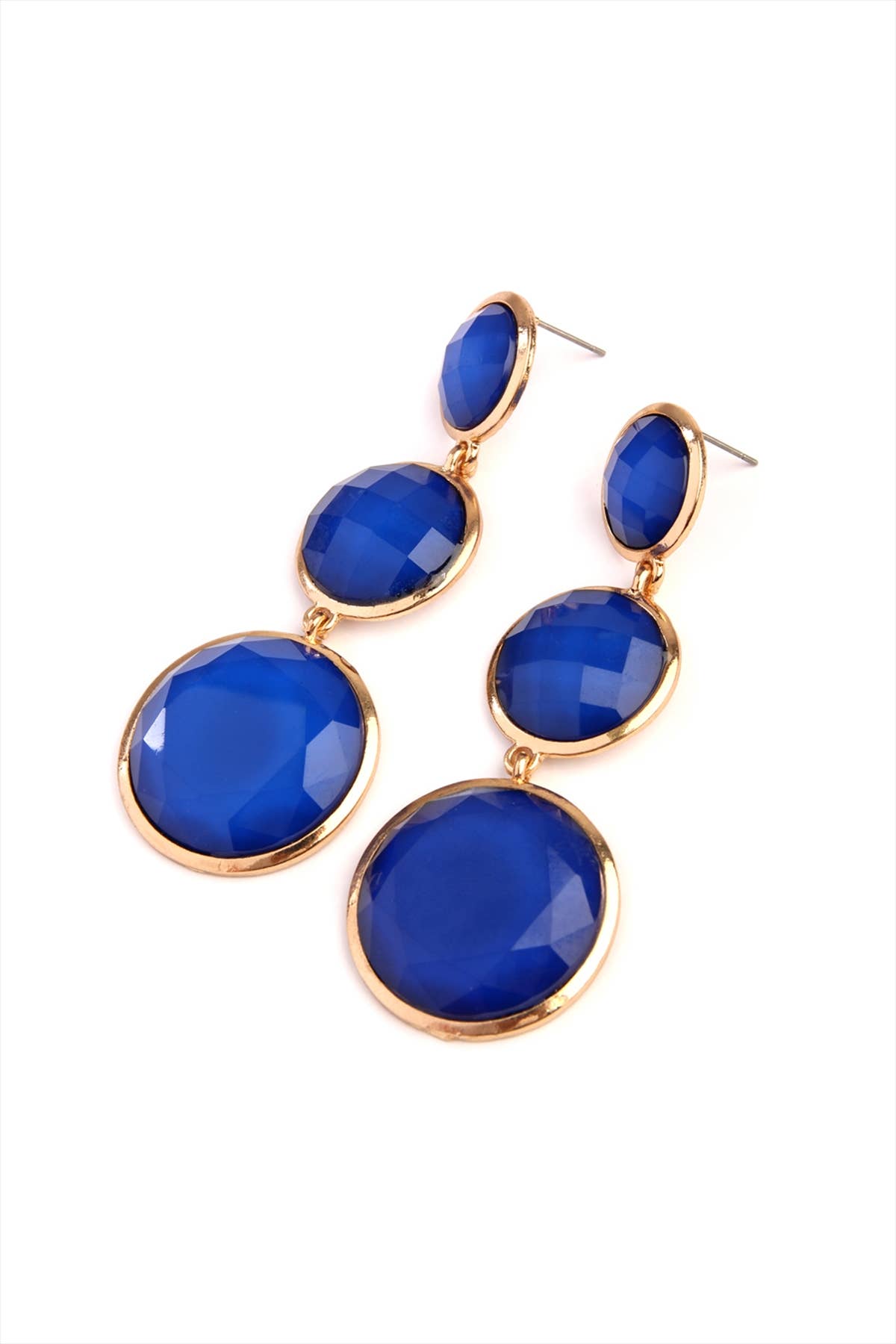 Round Gem Cut Earrings