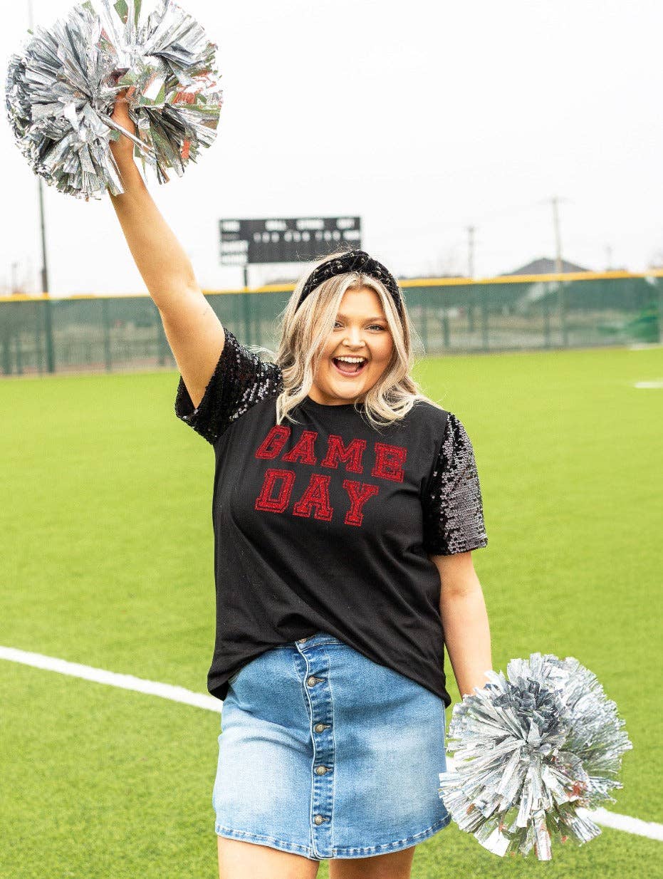 Gameday Red Glitter Princess Top