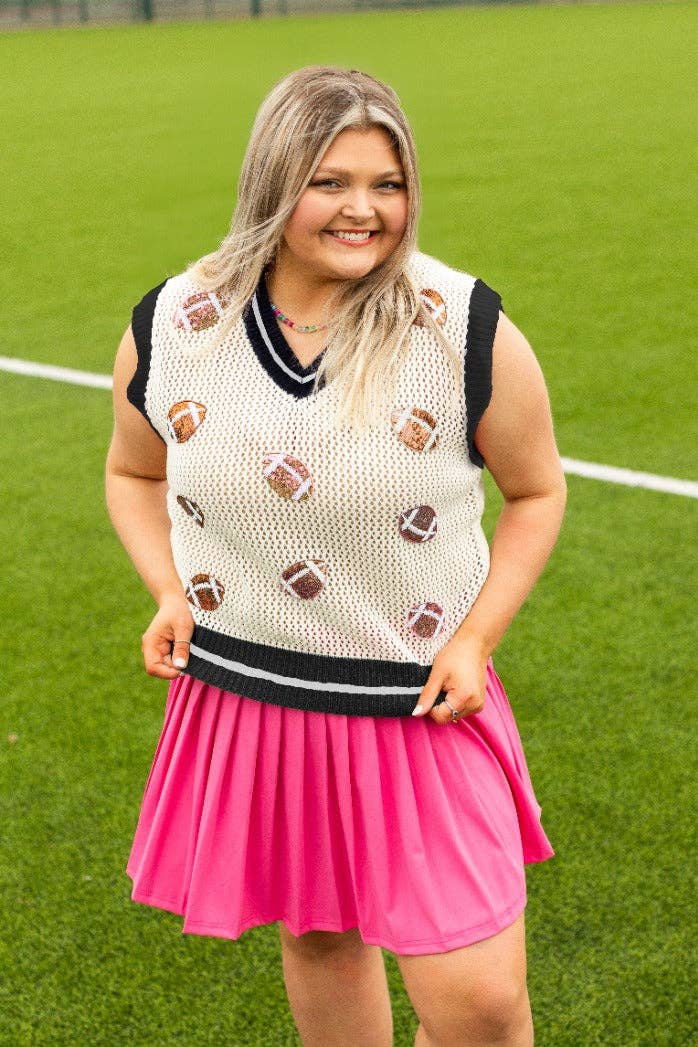 Glitter Football Knit Vest