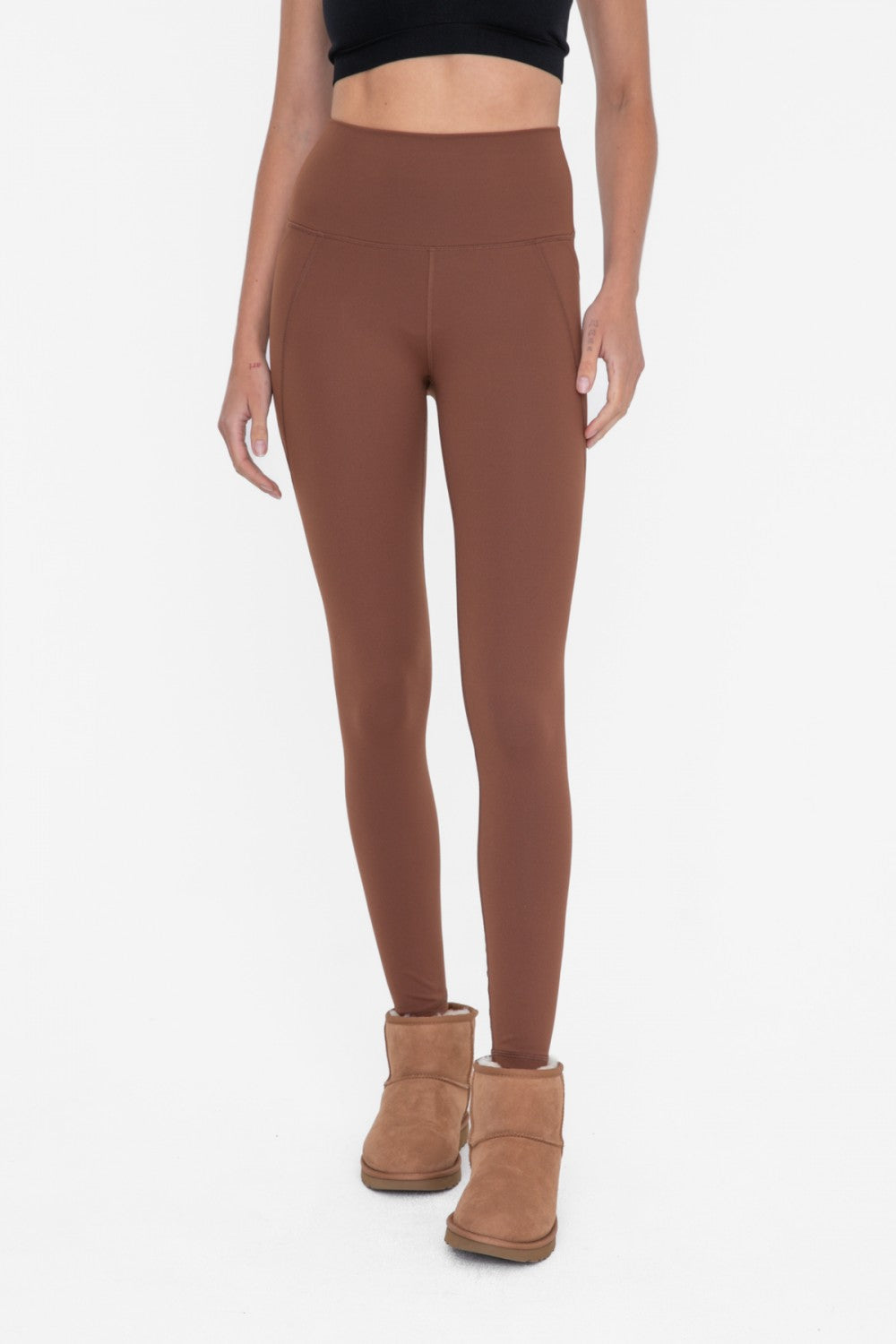 Mono B Tapered Band Solid Highwaist Leggings (4 Colors)