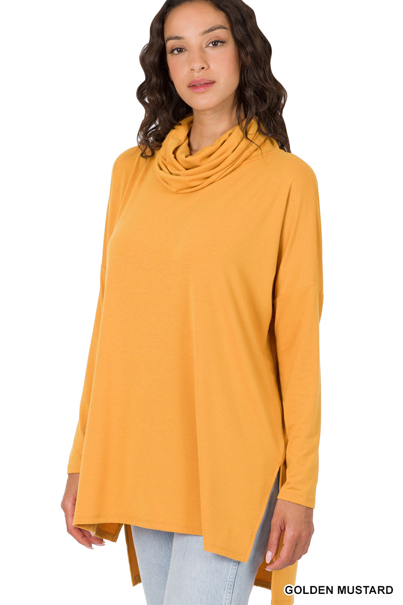 Zenana Cowl Neck Long Sleeve Top