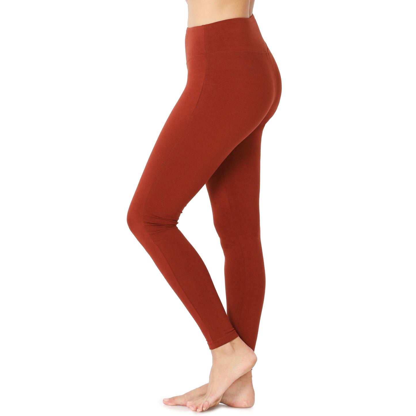 Zenana Cotton Wide Waistband Full Length Leggings (2 Colors)