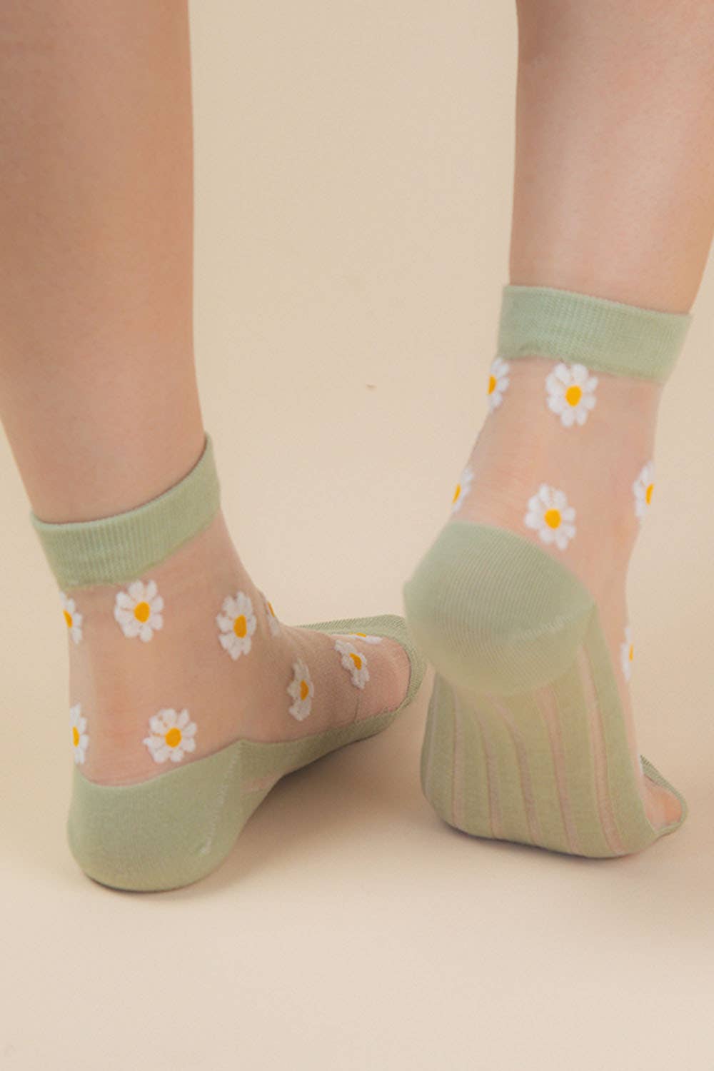 Floral Embroidered Mesh Ankle Socks