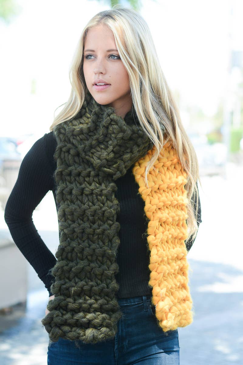 Oversized Knit Color Pop Scarf