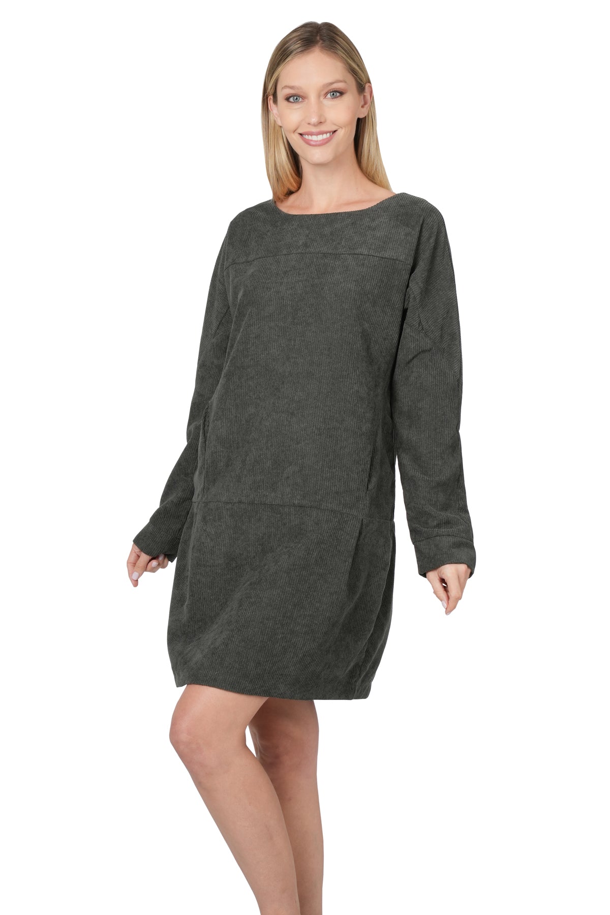 Zenana Corduroy Relazed Mini Dress
