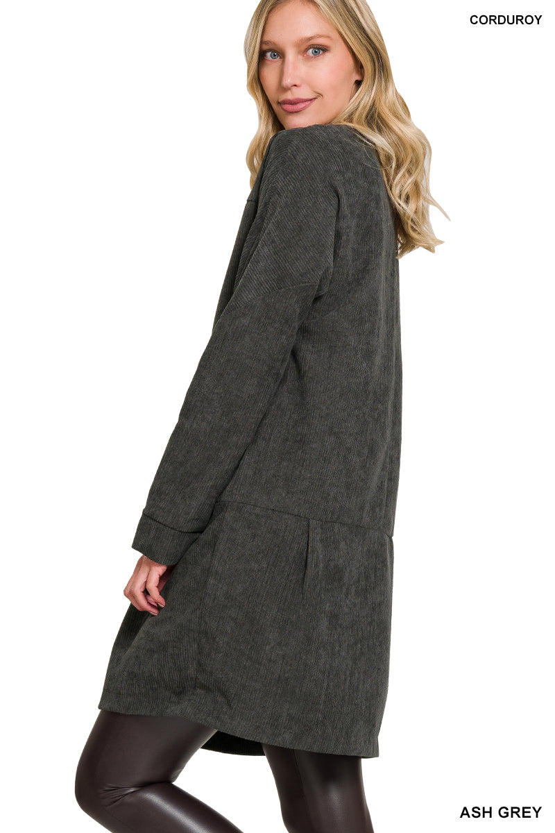 Zenana Corduroy Relazed Mini Dress