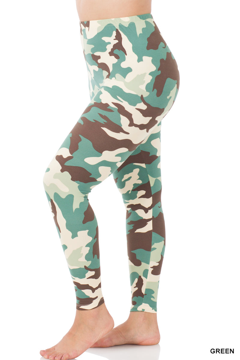 Zenana Camouflage High Waistband Leggings (S-3XL)