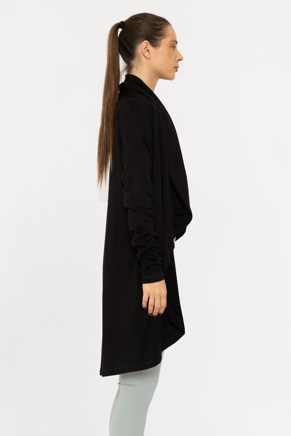 Mono B Fleece Lined Flowy Open Cardigan