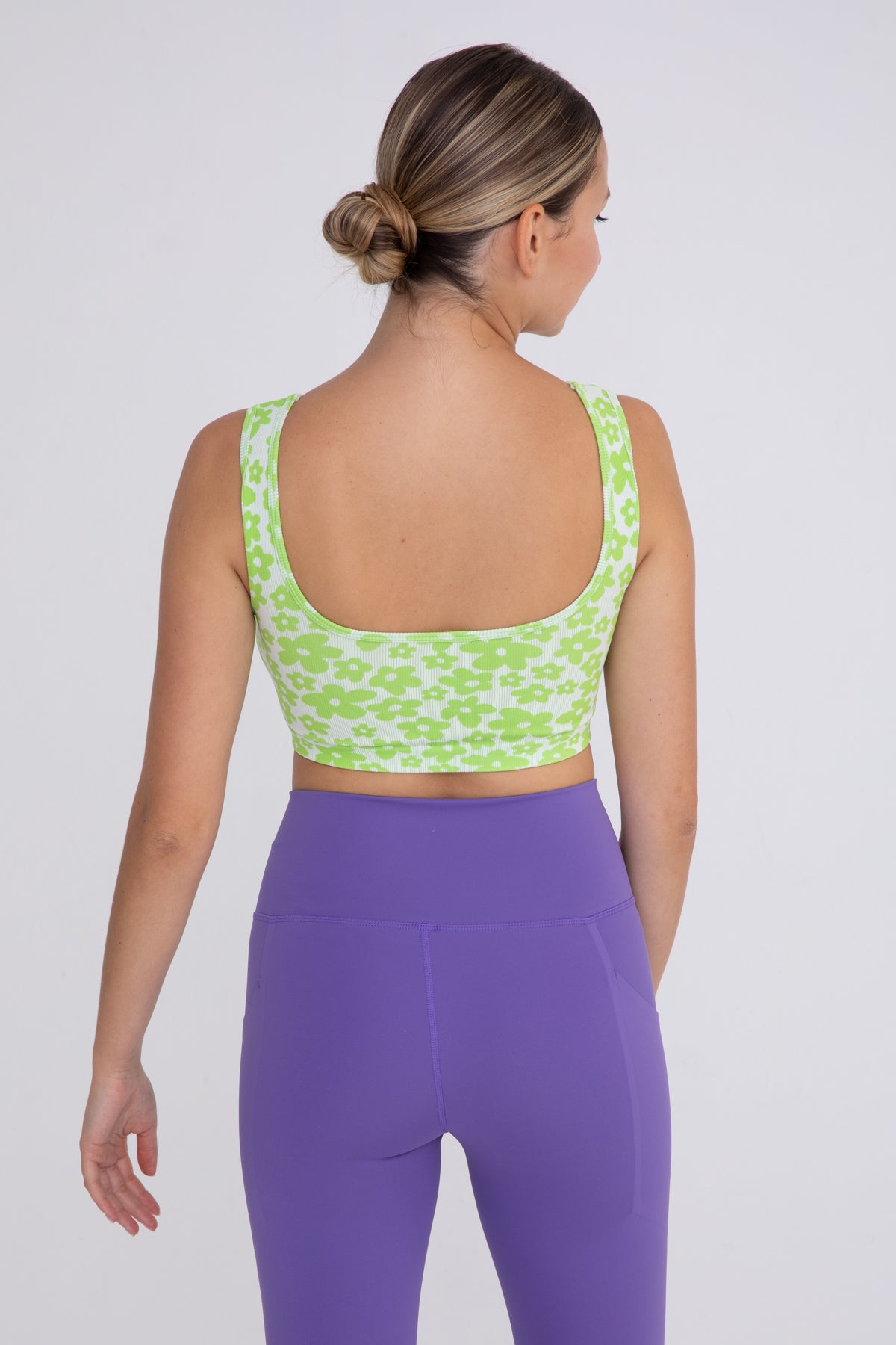 Mono B Picking Daisies Ribbed Sports Bra