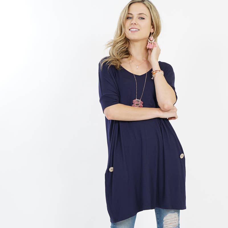 Oversize Convertible Tunic With Side Pockets