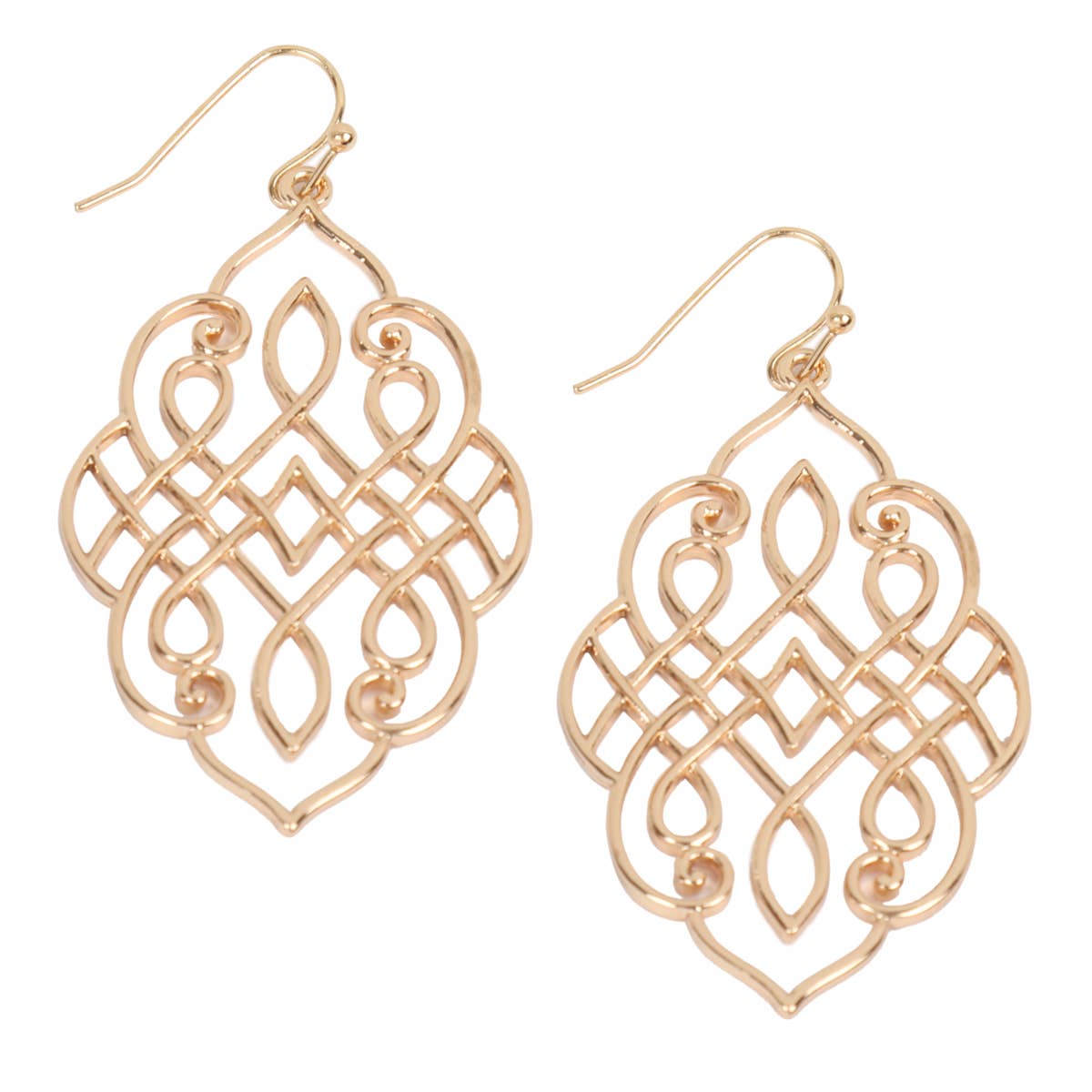 Moroccan Filigree Dangle Hook Earrings