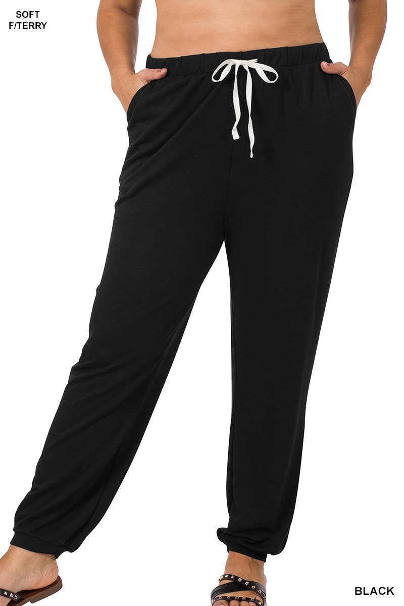 Zenana Curvy Soft French Terry Joggers