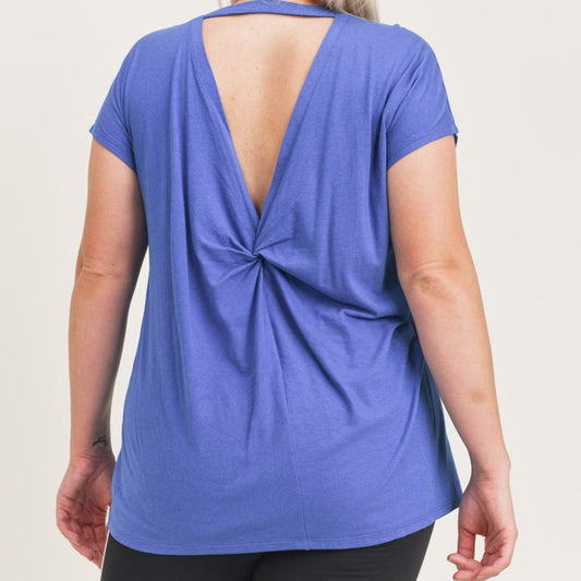 Mono B Curvy Butterfly Effect Overlay Back Athleisure Top