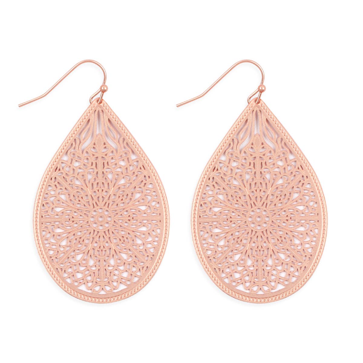 Filigree Teardrop Hook Earrings