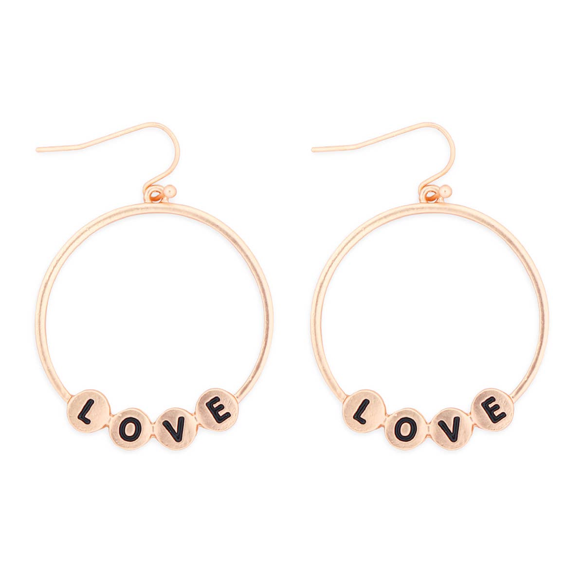 Love Charm Hoop Drop Earrings