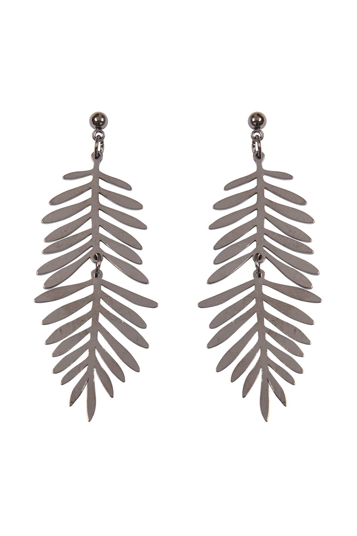 Metal Leaf Dangle Drop Earrings (2 Colors)