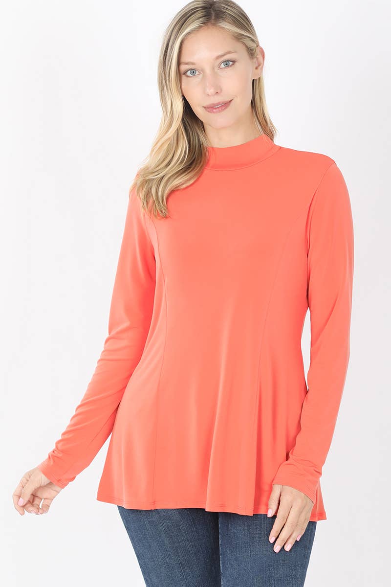 Zenana Princess Line Mock Neck Top