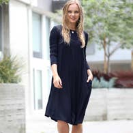 Zenana Navy Side-Pocket Dress