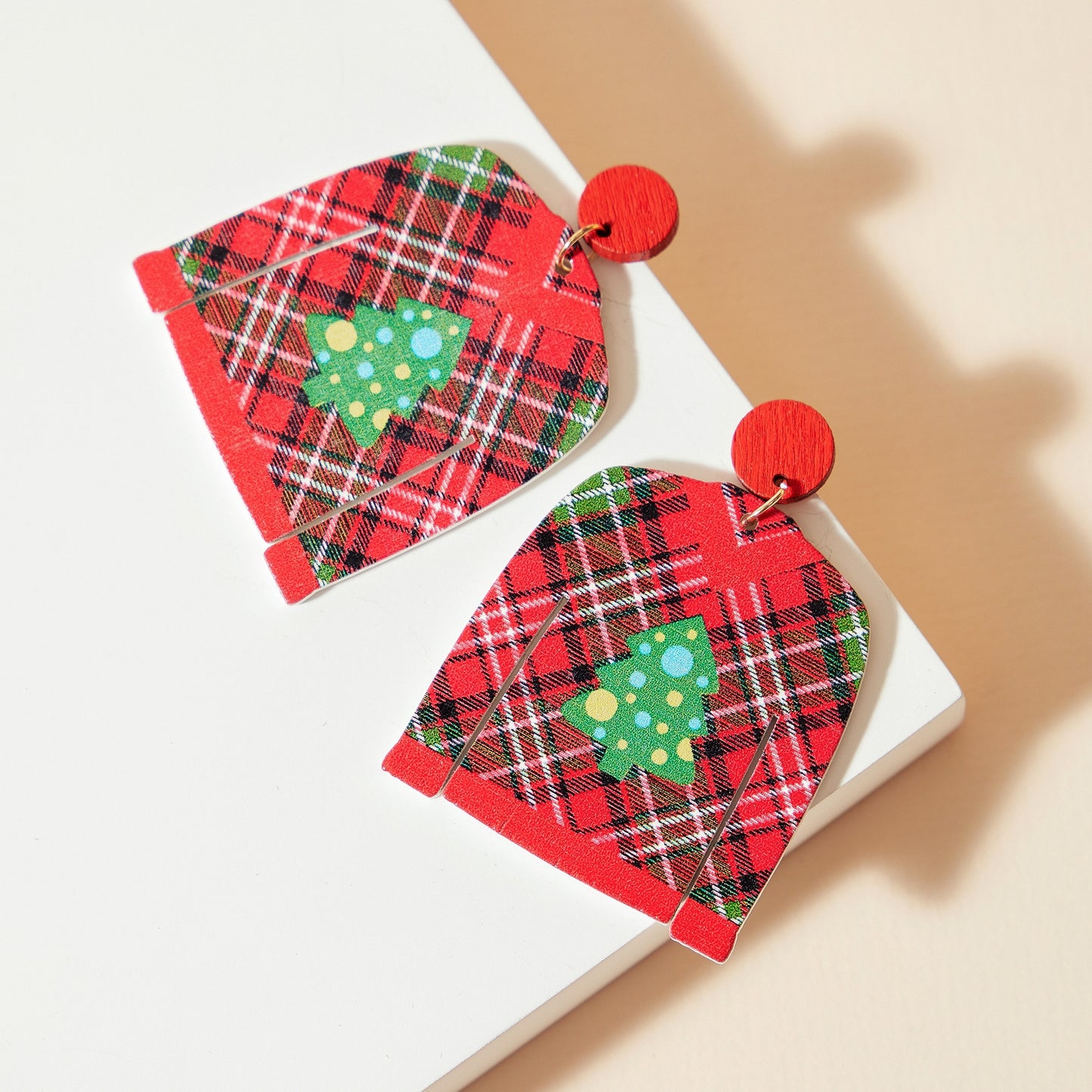 Wooden Christmas Sweater Dangling Earrings (2 Styles)