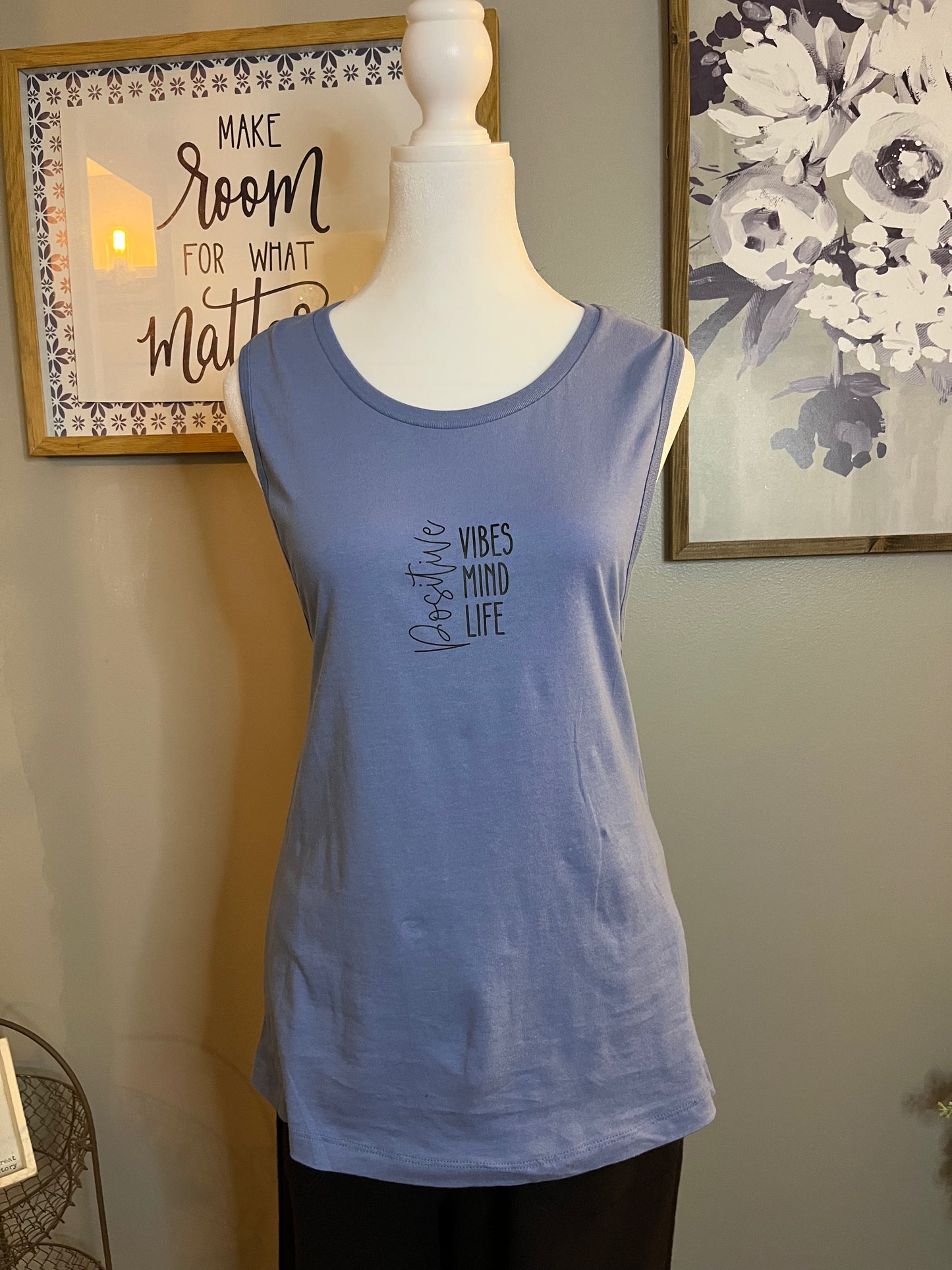 Sleeveless Positive Vibes Tee