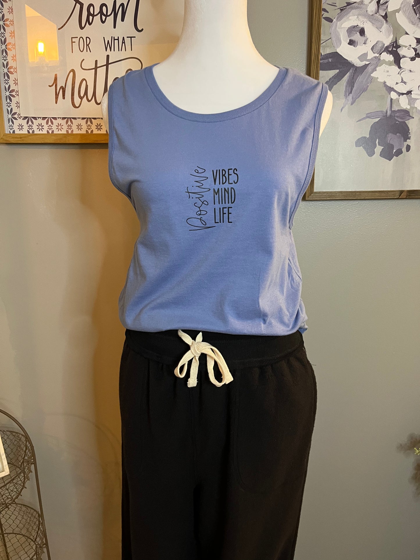 Sleeveless Positive Vibes Tee