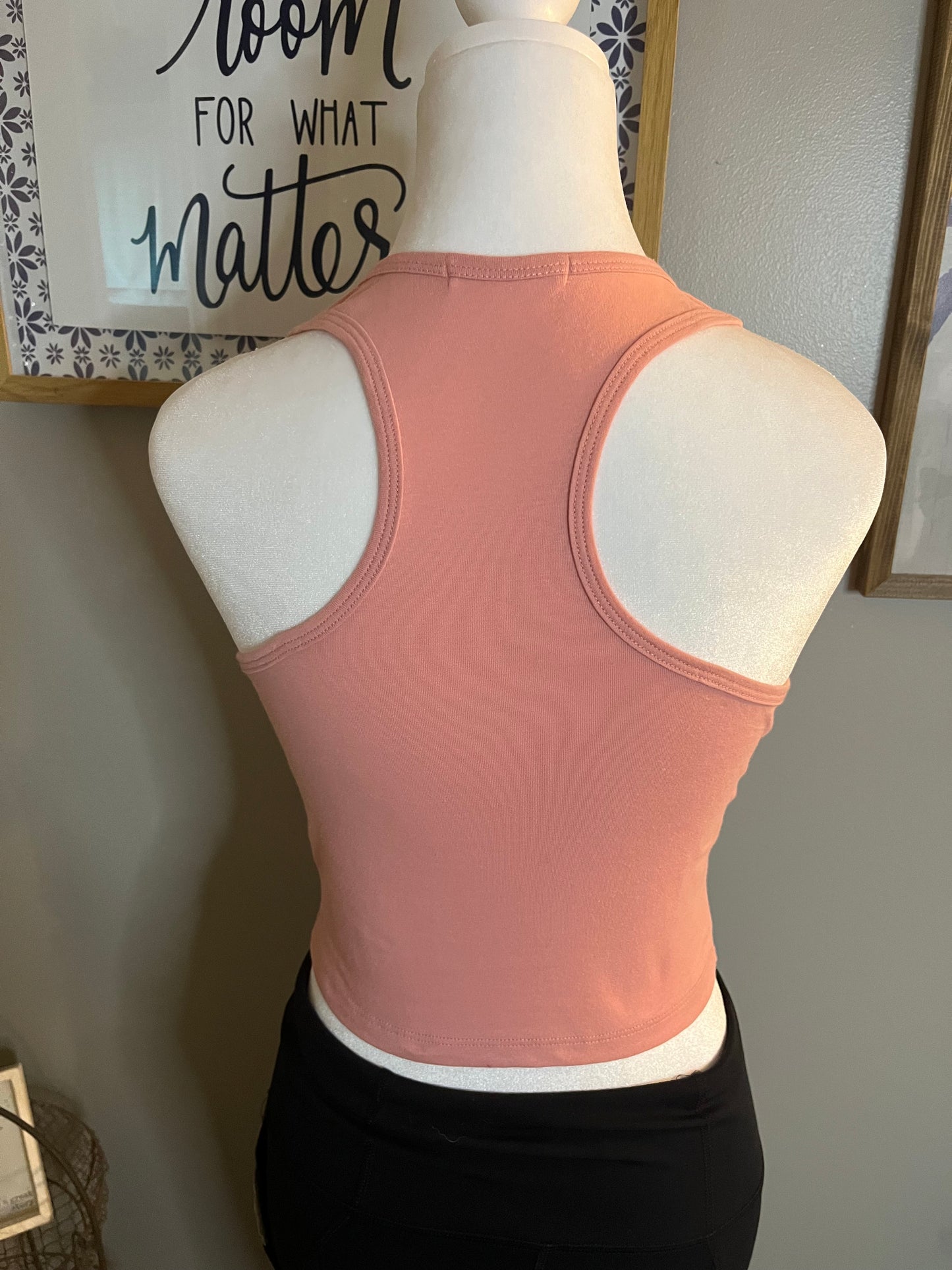 Fitted Racerback Cotton Spandex Jersey Crop Tank Top