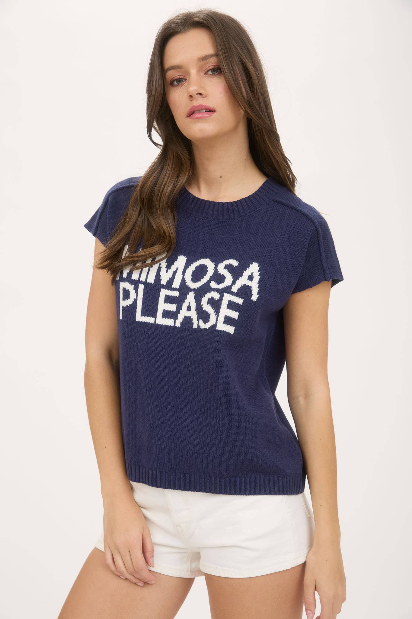 Mimosa Please Shirt Sleeve Pullover Sweater