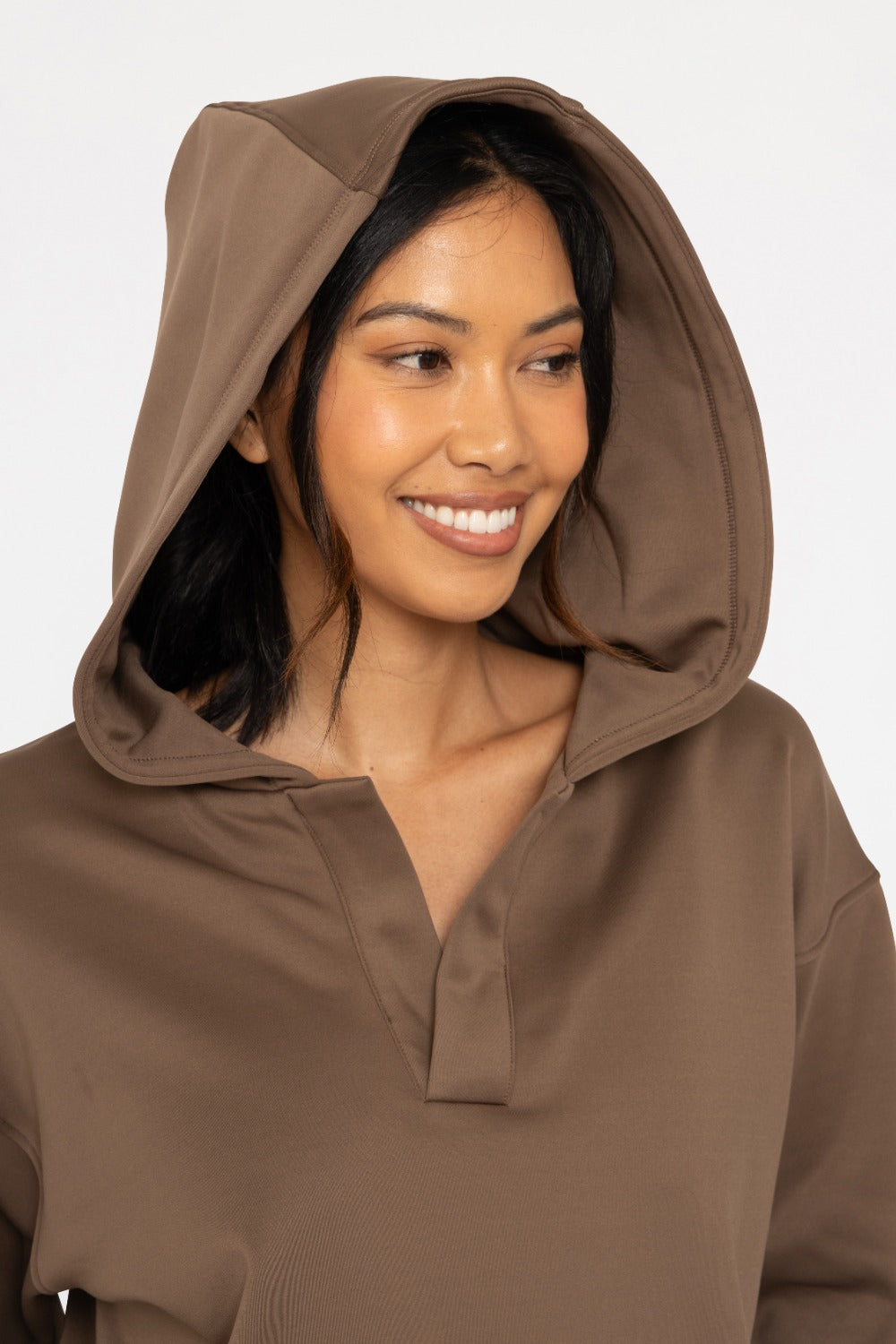 Mono B Elevated Pullover Henley Hoodie