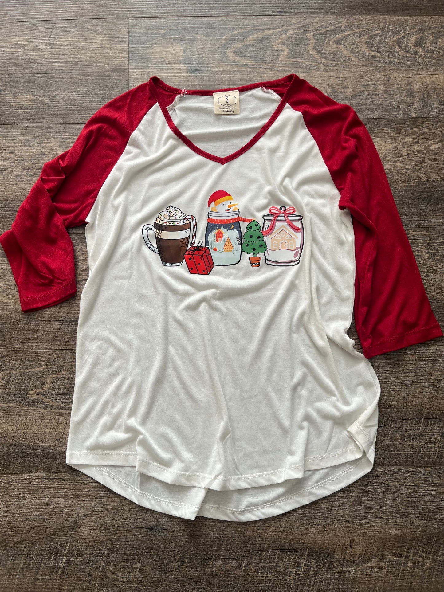 Christmas Coffee 3/4 Raglan Sleeve