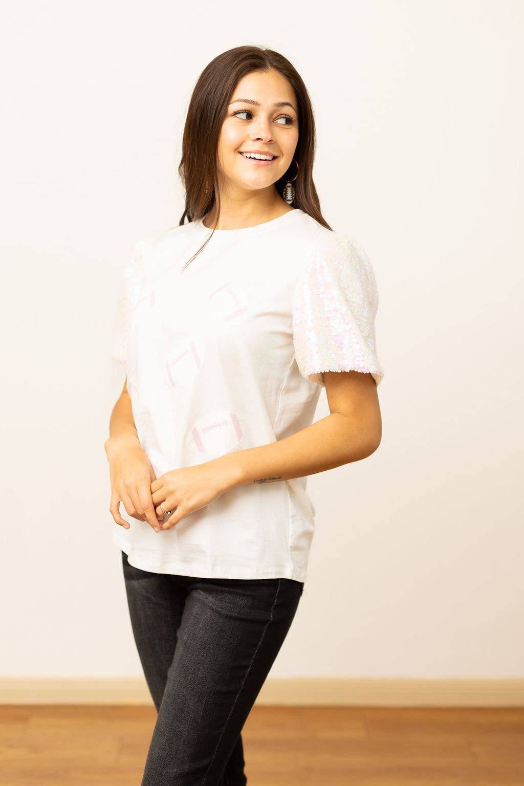 Sequin Football Princess Top