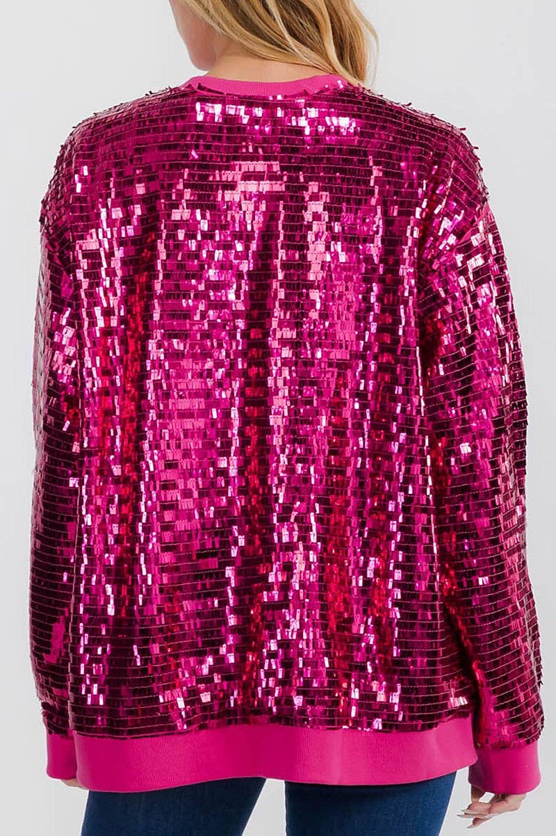 Allover Sequins Detail Zip Up Jacket