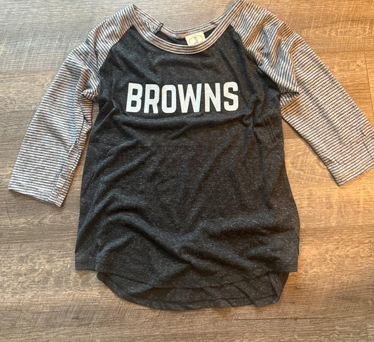 Browns 3/4 Striped Sleeve Tee