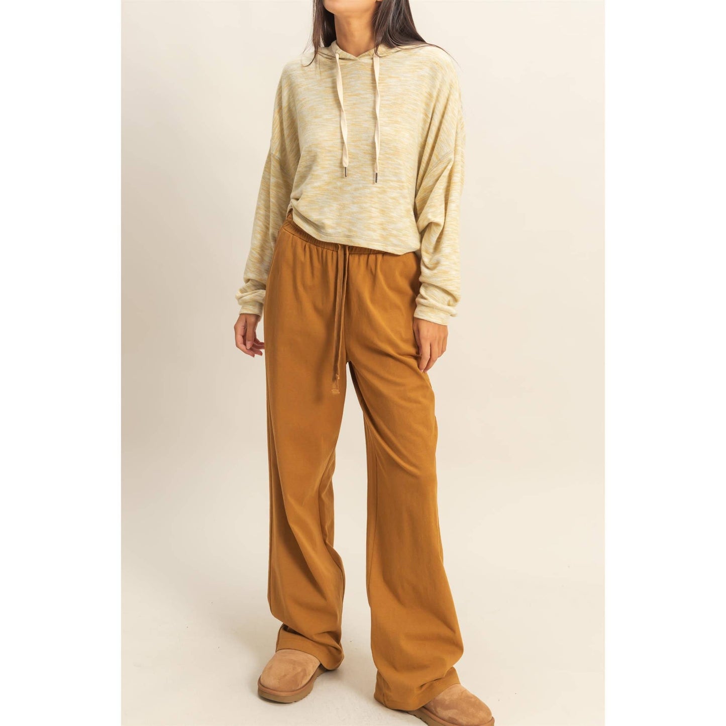 Drawstring High-Waisted Pants